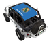 SpiderWebShade sun shade for Jeep Wrangler LJ (2004–2006) with blue Oklahoma flag print