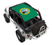 Sun shade by SPIDERWEBSHADE for Jeep Wrangler LJ (2004–2006); green printed top with Washington state seal