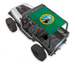 Sun shade top for Jeep Wrangler YJ (1987–1996), SPIDERWEBSHADE green printed shade with circular state seal emblem