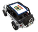 Sun Shade top for Jeep Wrangler LJ (04–06) by SPIDERWEBSHADE with blue border and West Virginia state flag print
