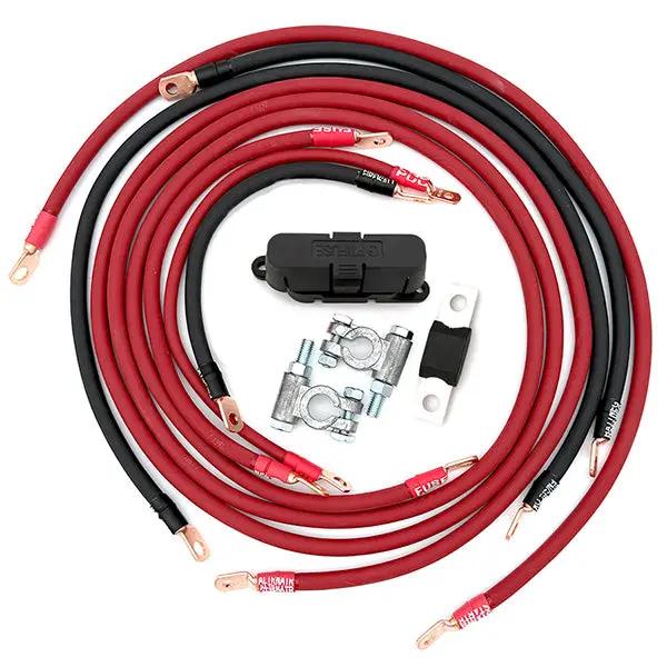 Battery Cable Kit Big7Kits for Toyota 4Runner Gen1 1984-1989, red and black replacement wiring harness with copper terminals