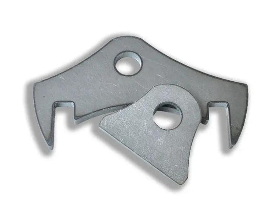 Lower Link Shock Tabs Artec Industries 4-piece set, silver metal tabs with bolt holes