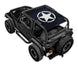 SPIDERWEBSHADE Sun Shade for Jeep Wrangler TJ (1997–2006), navy stock printed shade top with white star logo