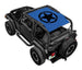 Sun shade SpiderWebShade for Jeep Wrangler TJ (1997–2006), blue printed top with black star logo