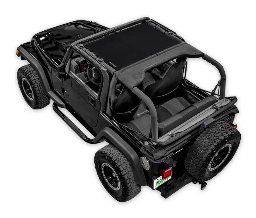 SPIDERWEBSHADE Jeep Wrangler TJ Sun Shade, solid black shade top for 1997–2006