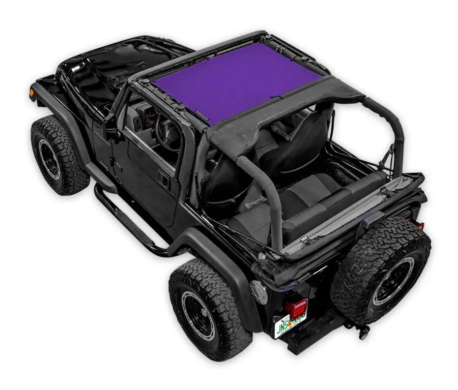 Sun Shade for Jeep Wrangler TJ by SpiderWebShade, purple solid shade top.