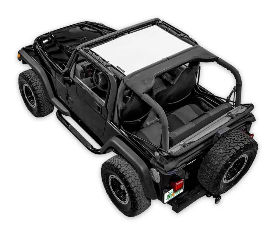Sun shade top for Jeep Wrangler TJ (1997-2006) by SpiderWebShade - solid black