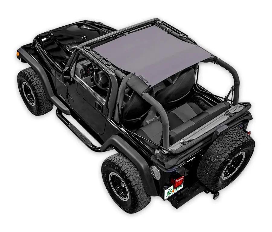 SPIDERWEBSHADE Sun Shade for Jeep Wrangler TJ (1997–2006), solid gray shade top
