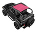 Sun shade for Jeep Wrangler TJ (1997–2006) in pink, mounted on a black open-top Wrangler.