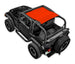SPIDERWEBSHADE Sun Shade for Jeep Wrangler TJ (1997–2006), orange solid shade top on black four-door SUV