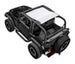 Sun Shade top by SpiderWebShade for Jeep Wrangler TJ (1997–2006), solid color silver shade panel.