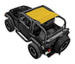 Sun Shade for Jeep Wrangler TJ by SPIDERWEBSHADE (1997–2006), solid yellow shade top.