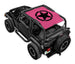 Sun shade top for Jeep Wrangler TJ by SpiderWebShade, pink with black star print