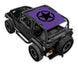 Jeep Wrangler TJ Sun Shade by SPIDERWEBSHADE, purple printed shade top with black star logo