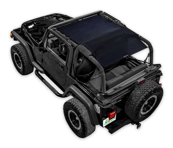 Sun Shade for Jeep Wrangler TJ by SPIDERWEBSHADE - solid color shade top