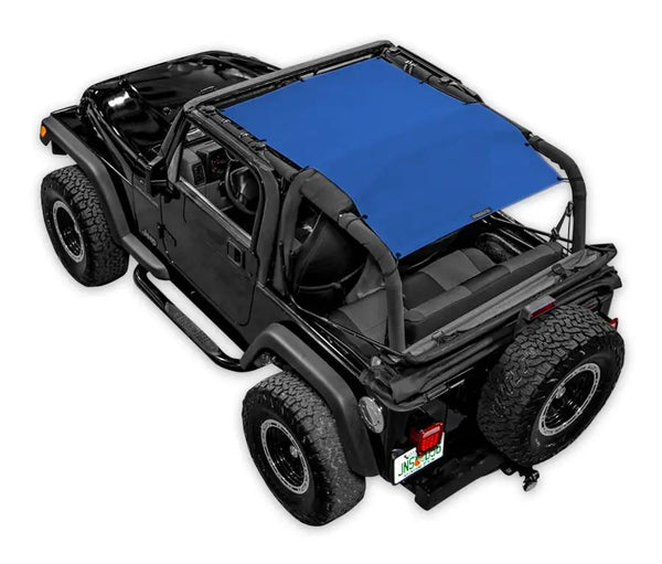 Sun Shade SpiderWebShade for Jeep Wrangler TJ (1997–2006), blue solid shade top