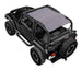 SPIDERWEBSHADE Sun Shade for Jeep Wrangler TJ (1997–2006); solid gray shade top on a black Jeep