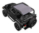 SPIDERWEBSHADE Sun Shade for Jeep Wrangler TJ (1997–2006); solid gray shade top on a black Jeep