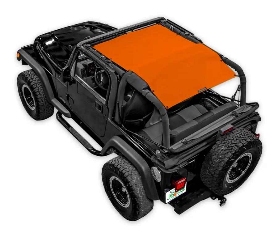 SPIDERWEBSHADE sunshade for Jeep Wrangler TJ (1997–2006), orange solid color top