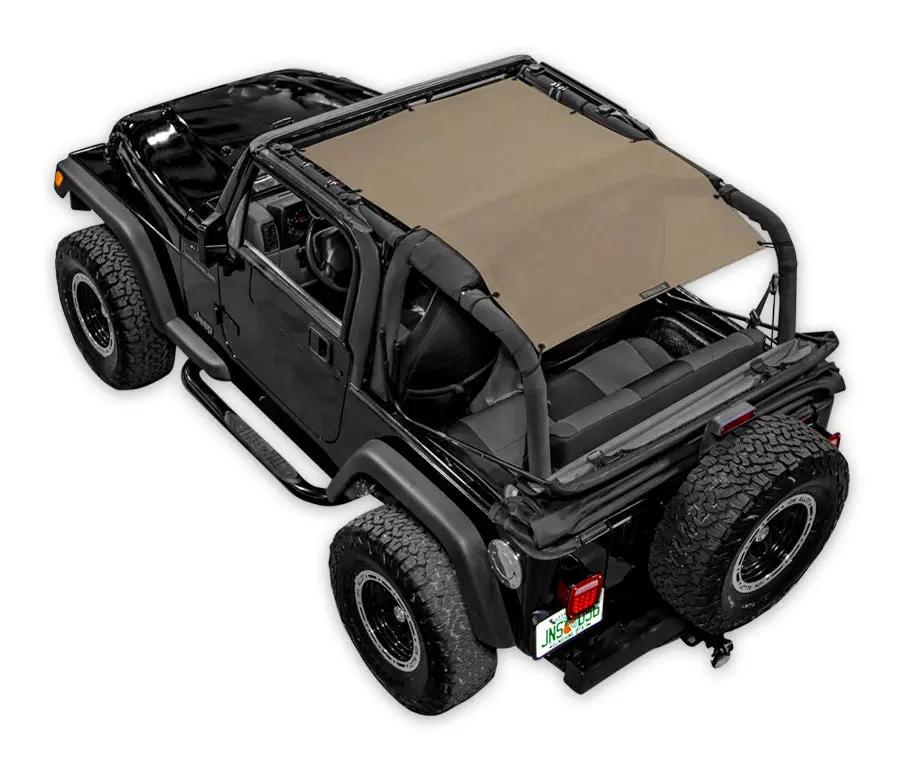 Sun shade SpiderWebShade for Jeep Wrangler TJ (1997–2006), tan solid color top