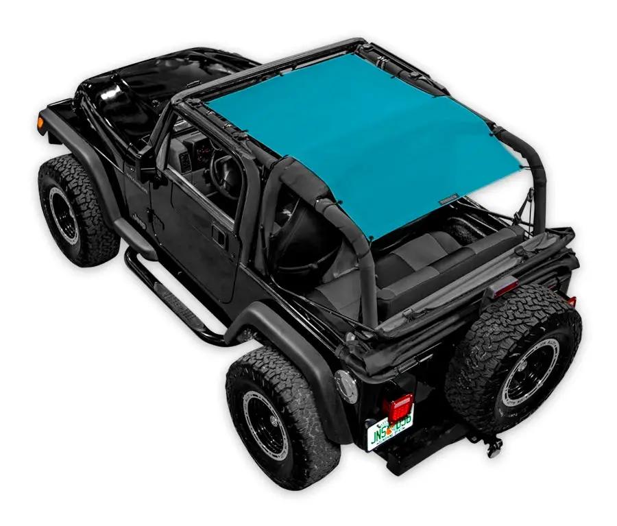 Sun Shade for Jeep Wrangler TJ 1997–2006 in solid blue by SPIDERWEBSHADE