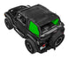 Sun Shade for Jeep Wrangler TJ by SPIDERWEBSHADE; solid color shade top with green side panels
