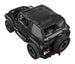 Sun shade top for Jeep Wrangler TJ (1997–2006); solid black SpiderWebShade mesh shade over roll bars