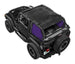 Sun Shade by SpiderWebShade for Jeep Wrangler TJ (1997–2006); purple side panels, black shade top