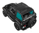 SpiderWebShade sun shade for Jeep Wrangler TJ (1997–2006); teal side panels with black mesh top