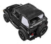 Sun shade top for Jeep Wrangler TJ (1997–2006) by SpiderWebShade, solid black color.