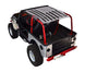 Sun shade for Jeep Wrangler TJ by SpiderWebShade with stock printed gray American flag top