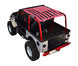 Sun shade for Jeep Wrangler TJ (1997–2006) by SpiderWebShade, pink printed shade top with black graphic.