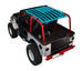 SpiderWebShade sun shade for Jeep Wrangler TJ (1997–2006); blue printed shade top