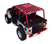 SpiderWebShade Sun Shade for Jeep Wrangler TJ (1997–2006); pink printed shade top with black stripes