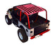 SpiderWebShade Sun Shade for Jeep Wrangler TJ (1997–2006); pink printed shade top with black stripes