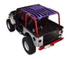 SpiderWebShade sun shade for Jeep Wrangler TJ (1997–2006); purple printed shade top.