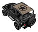 Sun shade SpiderWebShade for Jeep Wrangler TJ (1997–2006), tan with black star logo