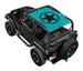 Jeep Wrangler TJ Sun Shade by SpiderWebShade; teal top with black star emblem.