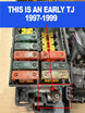 Battery cable replacement harness by Big7Kits for Jeep Wrangler TJ/LJ (1997-2006), shown near fuse block and terminal.