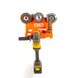 TMR Angle Grinder & Abrasive Organizer SINGLE orange metal rack with grinder and assorted abrasive discs