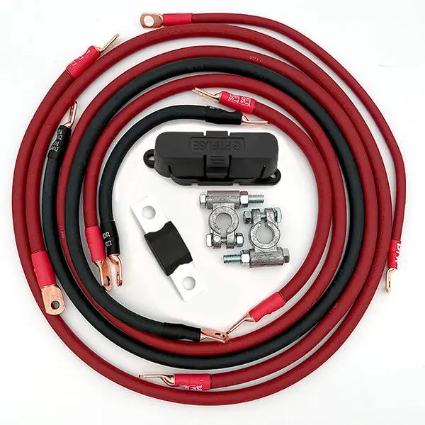 Toyota Sequoia Big7Kits battery cable kit (Gen 1) red and black replacement wiring harness with copper lugs and clamps