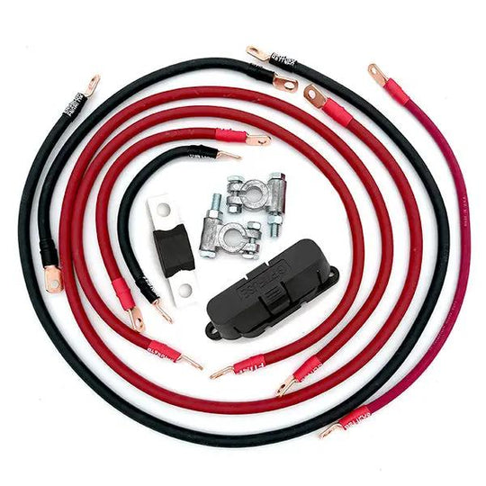 Battery Cable Kit by Big7Kits for Toyota Tacoma Gen1 1995-2004 wiring harness with red/black cables and copper lugs