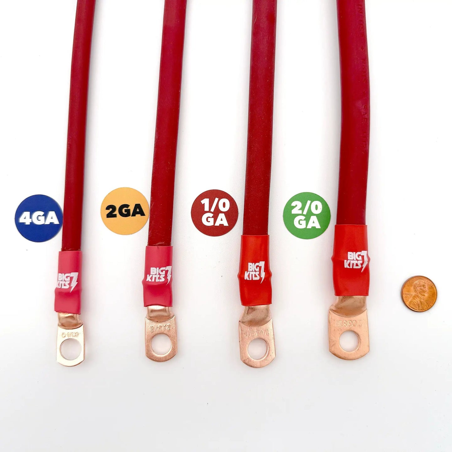 Big7Kits battery cable kit for Jeep Grand Cherokee ZJ (1993-1998); red copper-lug replacement wiring harness