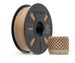 PLA Wood filament spool by Numakers; tan wood-tone filament with lattice sample piece (2 items)