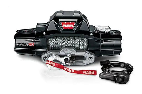 Warn Zeon 12S 12000-lb winch with synthetic & steel rope, roller & hawse fairlead, model 95950-SS