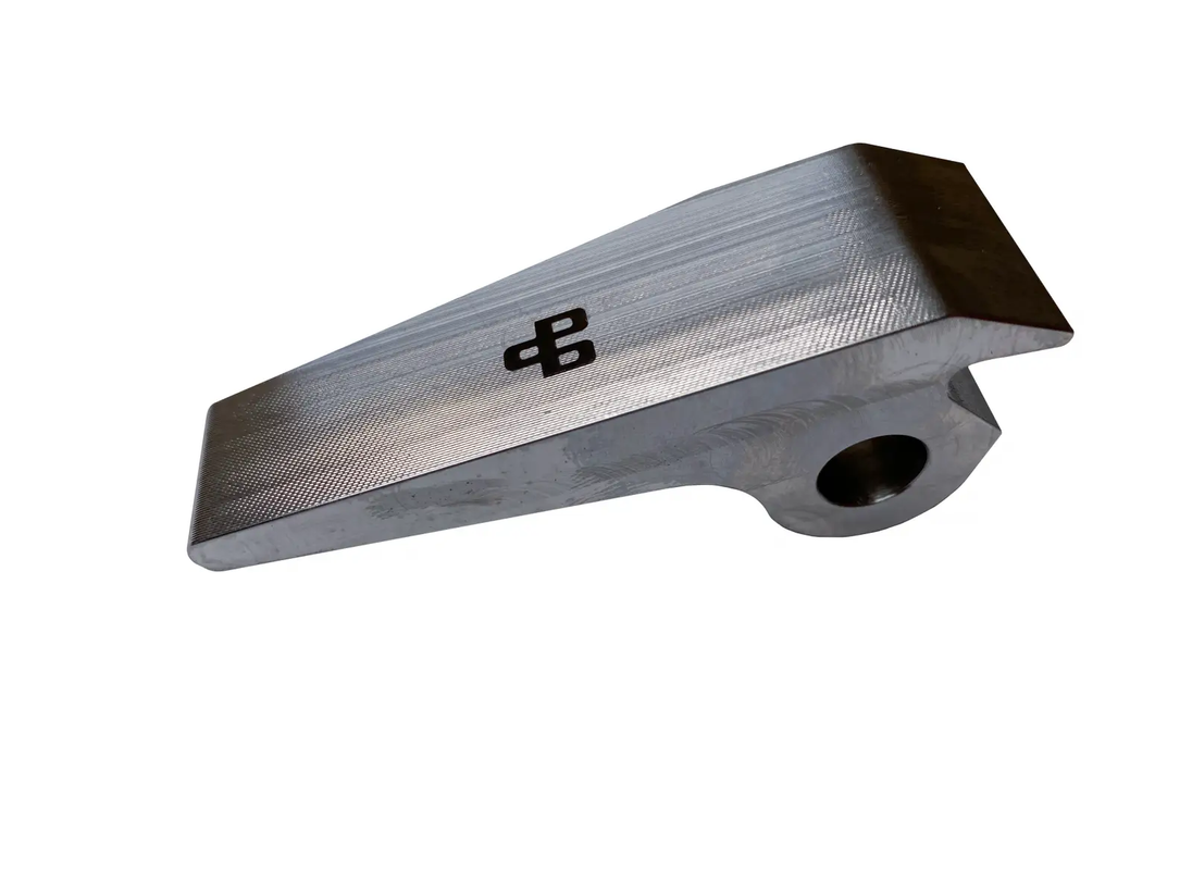 Power Driven Billet 4.2 Lever transmission lever, silver machined aluminum with mounting hole