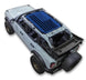 Sun shade top for Ford Bronco (2021–2026) by SpiderWebShade, blue printed flag design.