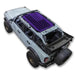 Sun shade SpiderWebShade stock printed top for Ford Bronco (2021–2026) in purple American flag pattern on roof