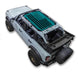 Sun shade for Ford Bronco 2021–2026 by SPIDERWEBSHADE, teal American flag print shade top on roof
