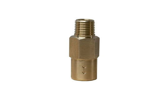 Power Driven Predator Lift Pump Check Valve, brass hex-body with threaded top port